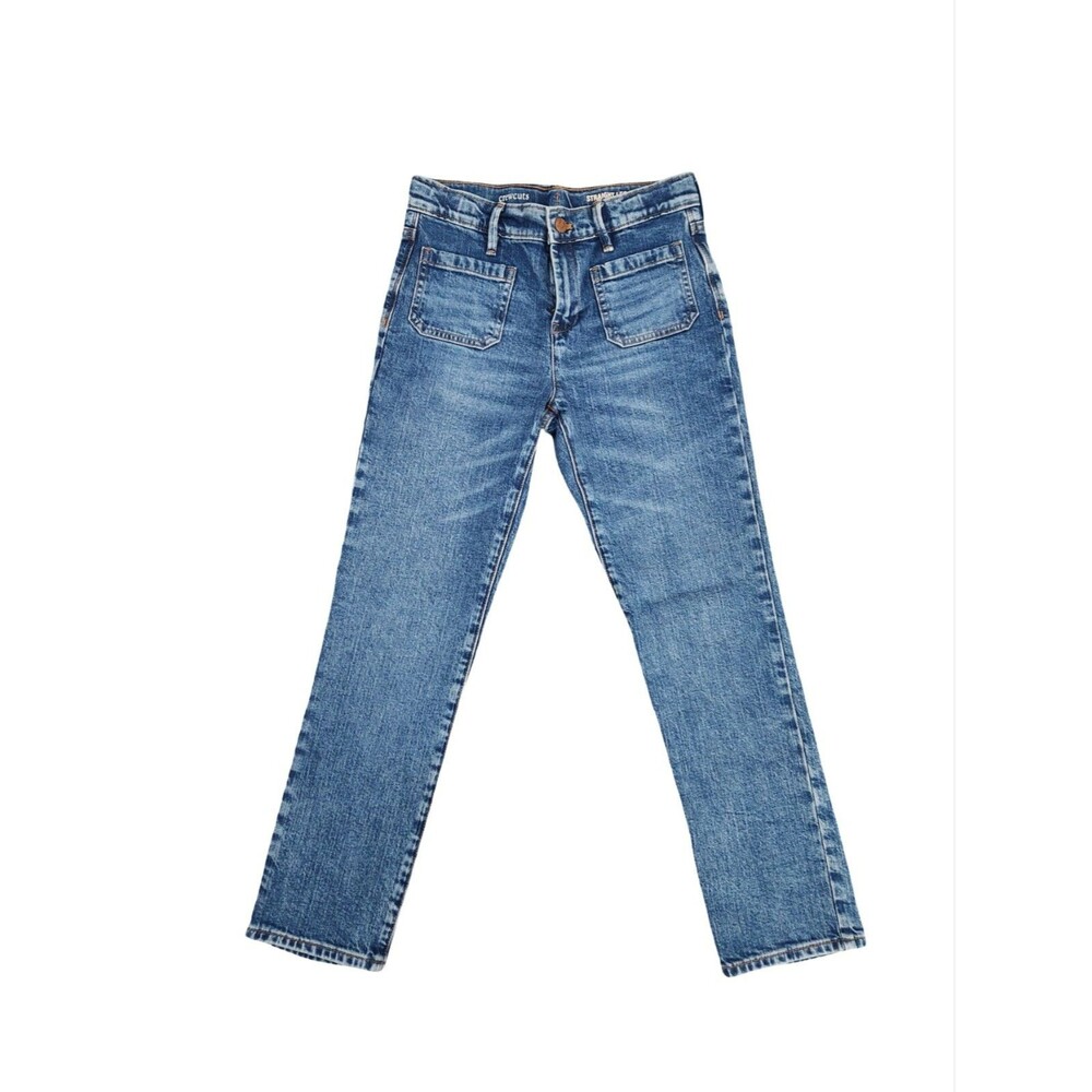 Crewcuts Girls 12 Straight Leg Jeans Adjustable Waist Medium Wash NWT - Picture 2 of 9